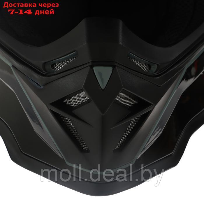 Шлем кроссовый, размер XXL, модель - BLD-819-7, черно-красный - фото 10 - id-p227086983