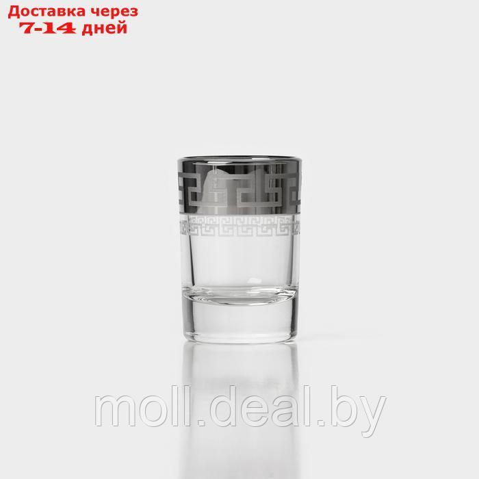 Набор стеклянный питьевой "Неро", 7 предметов: графин 500 мл, стопки 50 мл, цвет серебро - фото 6 - id-p227077027