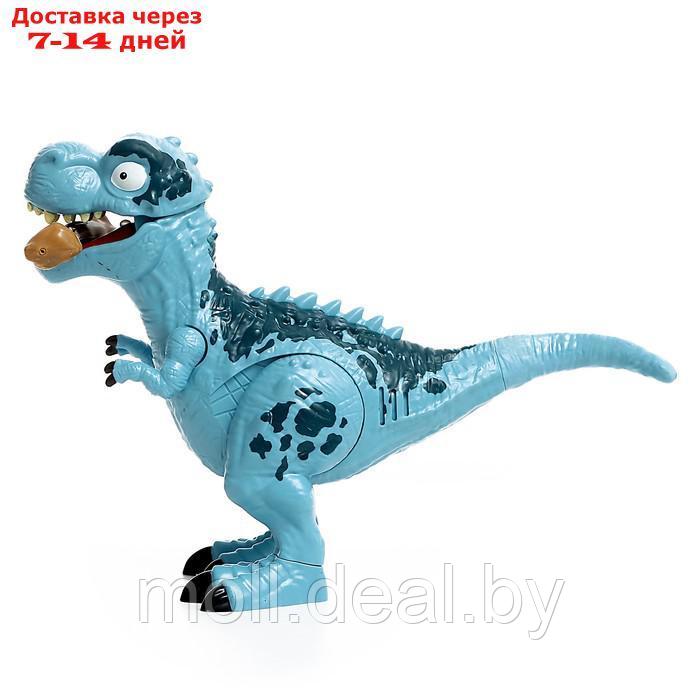Динозавр "Рекс" с косточкой, работает от батареек, свет и звук, цвет синий - фото 2 - id-p227102883