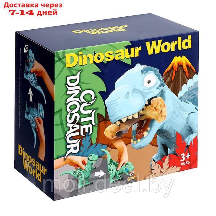 Динозавр "Рекс" с косточкой, работает от батареек, свет и звук, цвет синий - фото 6 - id-p227102883