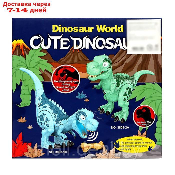 Динозавр "Рекс" с косточкой, работает от батареек, свет и звук, цвет синий - фото 8 - id-p227102883