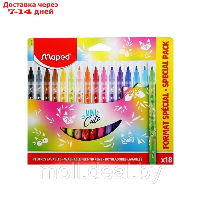Фломастеры 18 цветов Maped MINI CUTE, смываемые, декорированные, картонная упаковка - фото 4 - id-p227100983