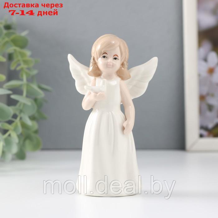 Сувенир керамика "Девочка-ангел с белой голубкой в руке" 11,7х7х4 см - фото 1 - id-p227082010