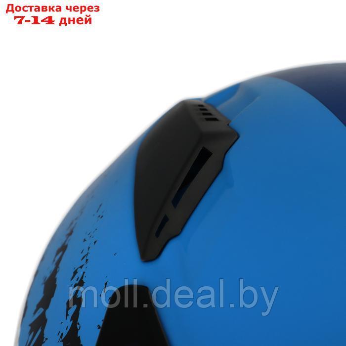 Шлем кроссовый, размер XL, модель - BLD-819-7, черно-синий - фото 2 - id-p227086984