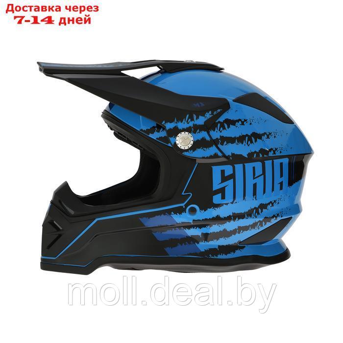 Шлем кроссовый, размер XL, модель - BLD-819-7, черно-синий - фото 6 - id-p227086984