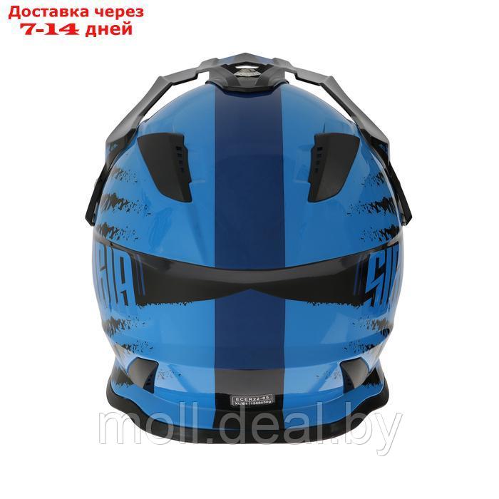 Шлем кроссовый, размер XL, модель - BLD-819-7, черно-синий - фото 7 - id-p227086984