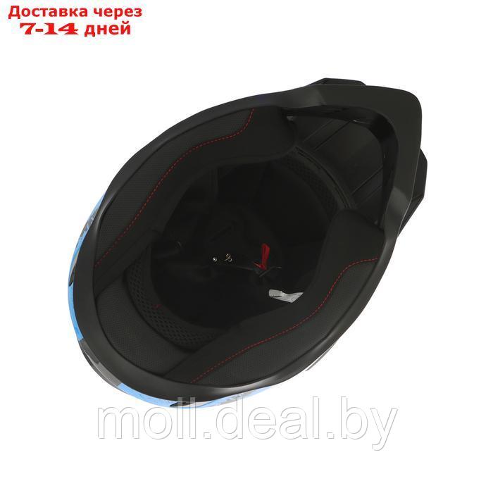 Шлем кроссовый, размер L, модель - BLD-819-7, черно-синий - фото 9 - id-p227086986