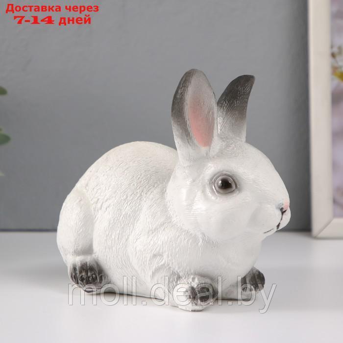Фигурка "Кролик №1 Белый с чёрными кончиками" высота 14 см, ширина 10 см, длина 18 см. - фото 2 - id-p227089922