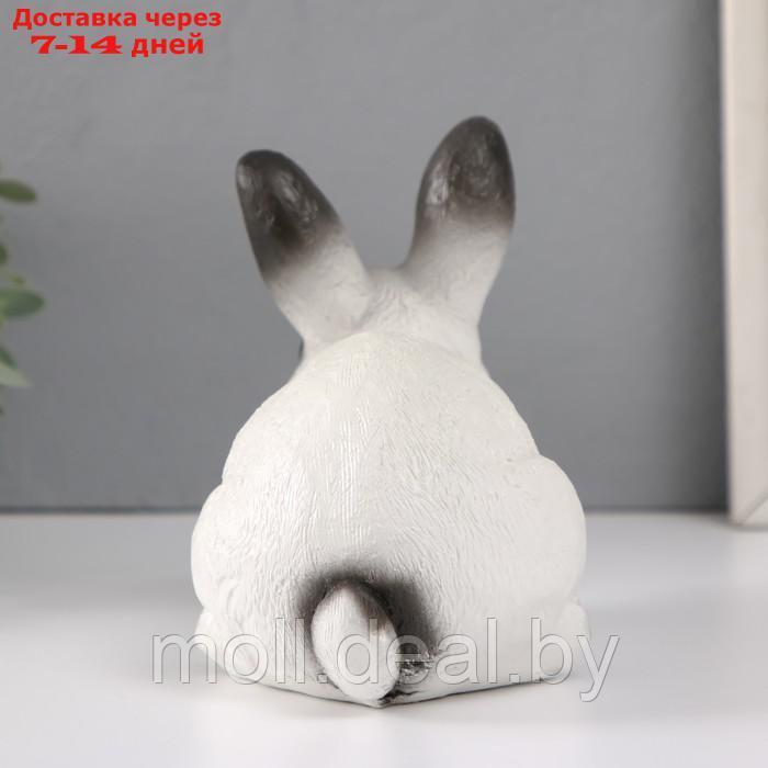 Фигурка "Кролик №1 Белый с чёрными кончиками" высота 14 см, ширина 10 см, длина 18 см. - фото 3 - id-p227089922