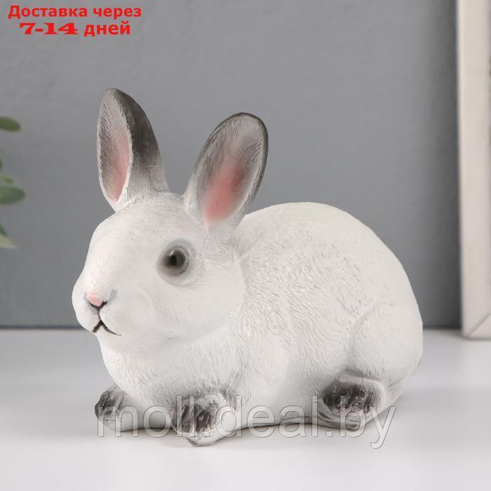 Фигурка "Кролик №1 Белый с чёрными кончиками" высота 14 см, ширина 10 см, длина 18 см. - фото 4 - id-p227089922
