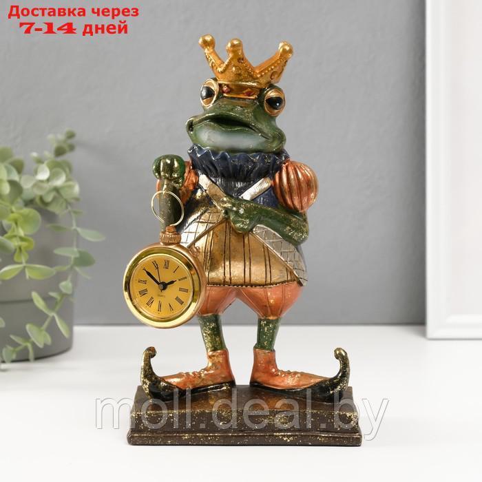 Сувенир полистоун с часами "Жабий король" 25х15,3х8 см - фото 1 - id-p227082018