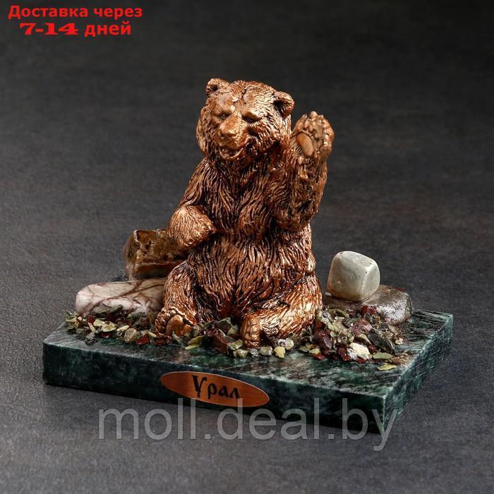Сувенир "Приветливый медведь", 7х10х9 см, змеевик, гипс - фото 1 - id-p226889747