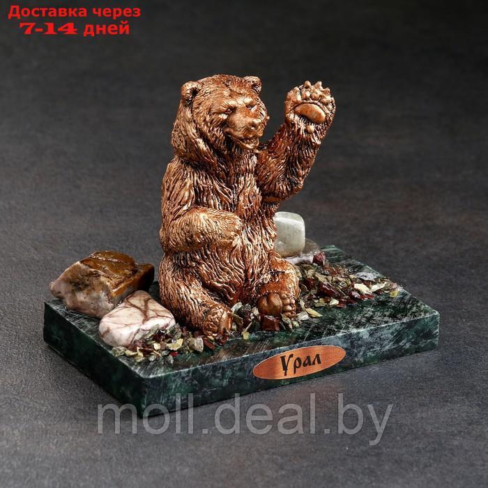Сувенир "Приветливый медведь", 7х10х9 см, змеевик, гипс - фото 2 - id-p226889747