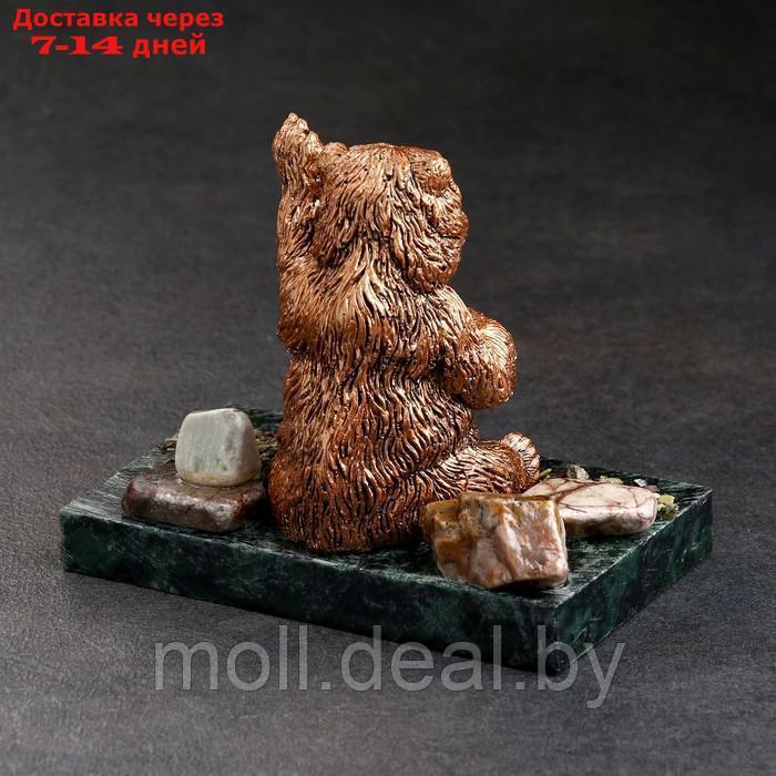 Сувенир "Приветливый медведь", 7х10х9 см, змеевик, гипс - фото 3 - id-p226889747