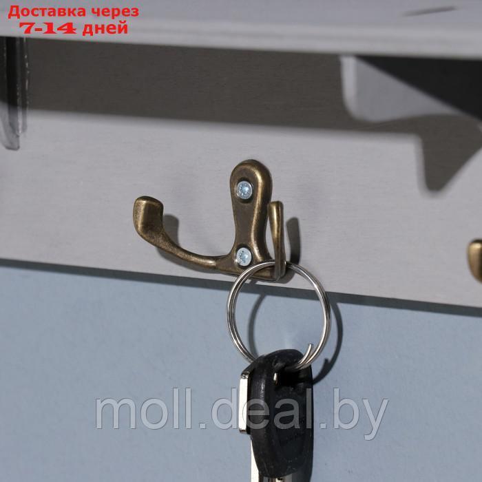 Ключница с полкой "Home" серый цвет, 28х23х7,5 см - фото 2 - id-p227098481