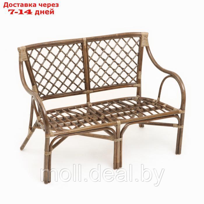 Набор садовой мебели "Makita": 2 кресла, диван, стол, ротанг тёмный, подушки бежевые - фото 4 - id-p227075070