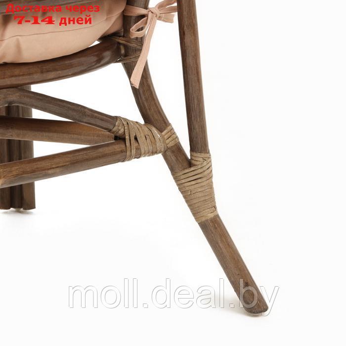 Набор садовой мебели "Makita": 2 кресла, диван, стол, ротанг тёмный, подушки бежевые - фото 8 - id-p227075070