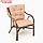 Набор садовой мебели "Makita": 2 кресла, диван, стол, ротанг тёмный, подушки бежевые, фото 9