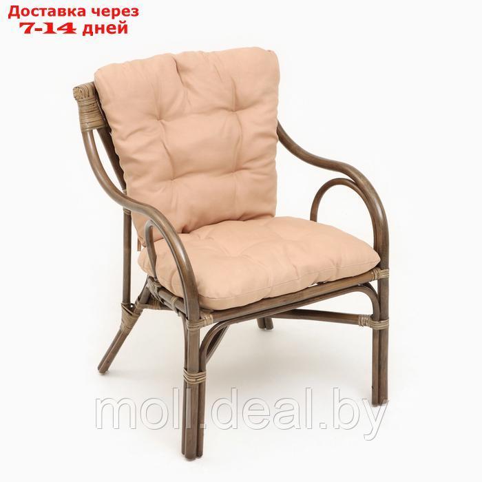 Набор садовой мебели "Makita": 2 кресла, диван, стол, ротанг тёмный, подушки бежевые - фото 9 - id-p227075070
