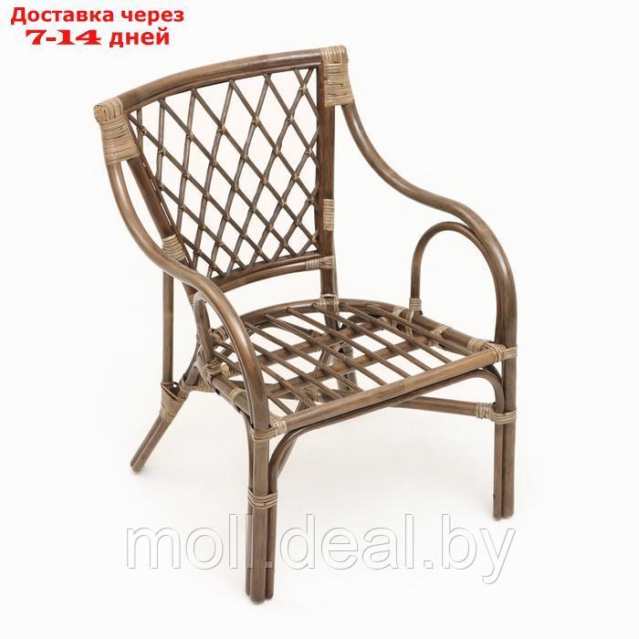 Набор садовой мебели "Makita": 2 кресла, диван, стол, ротанг тёмный, подушки бежевые - фото 10 - id-p227075070