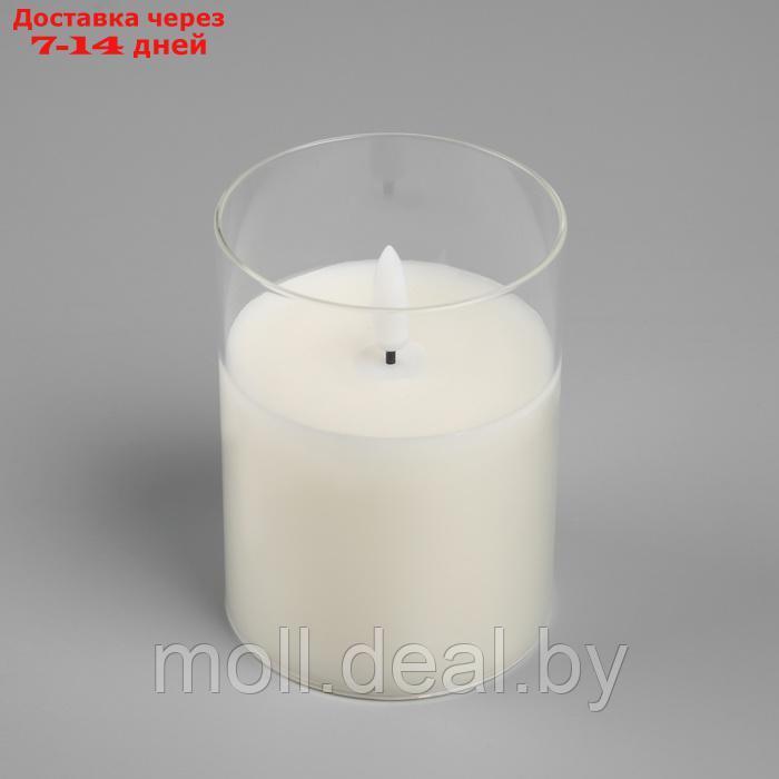 Светодиодная свеча белая, 7.5 × 10 × 7.5 см, воск, пластик, батарейки АААх3 (не в комплекте), свечение тёплое - фото 4 - id-p227081042