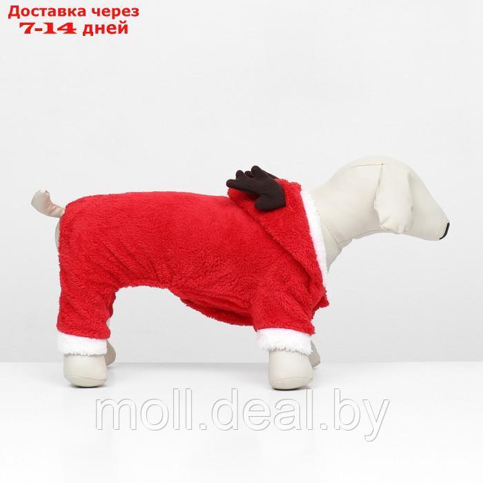 Новогодний костюм "Олень", XL (ДС 35, ОГ 47 см), красный - фото 4 - id-p227096112