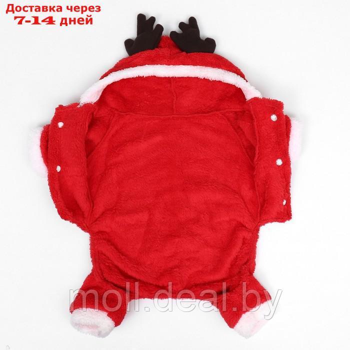 Новогодний костюм "Олень", XL (ДС 35, ОГ 47 см), красный - фото 10 - id-p227096112