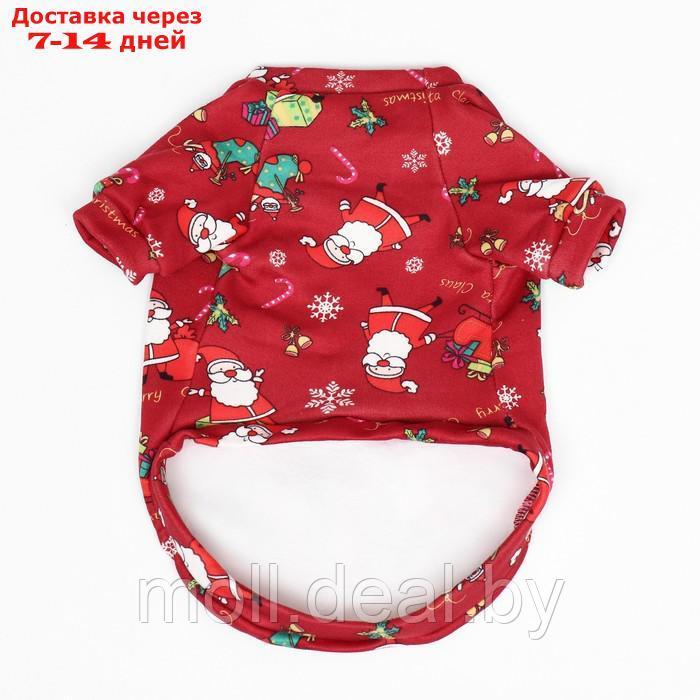 Кофта новогодняя для животных "Подарки", размер S, красный (ДС 25, ОГ 35 см) - фото 7 - id-p227096113