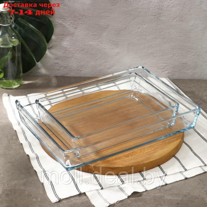 Набор посуды для СВЧ Borcam, стеклянный, 2 предмета: 2.5 л, 4.35 л, 28.7×19.7×6 см, 36.7×25.7×6 см - фото 2 - id-p227101075