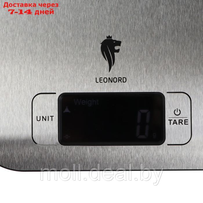 Весы кухонные Leonord LE-1705, электронные, до 5 кг, LCD дисплей, серебристые - фото 4 - id-p227105290