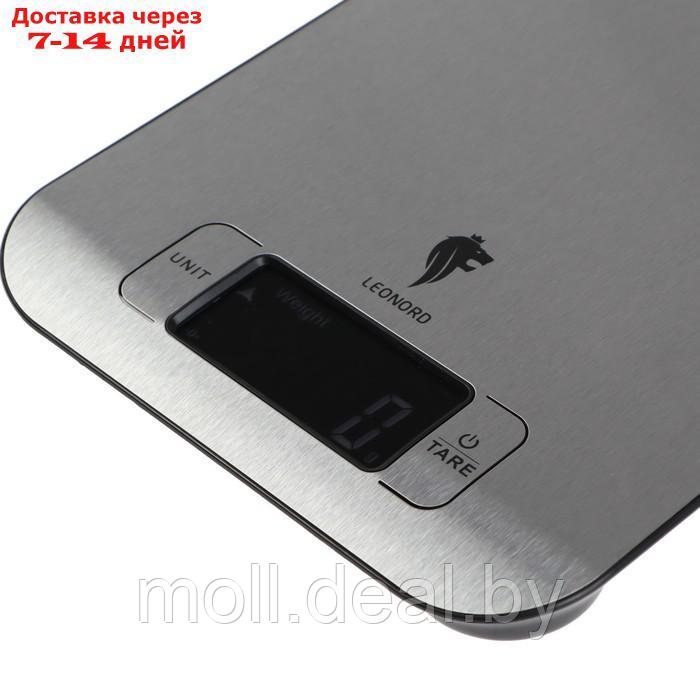Весы кухонные Leonord LE-1705, электронные, до 5 кг, LCD дисплей, серебристые - фото 5 - id-p227105290