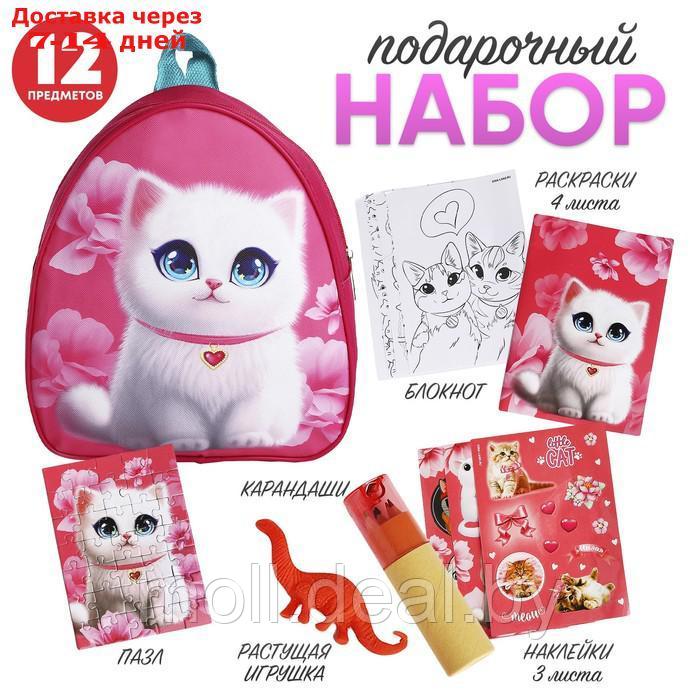 Подарочный набор с рюкзаком для детей "Пушистый котик" - фото 1 - id-p227094014