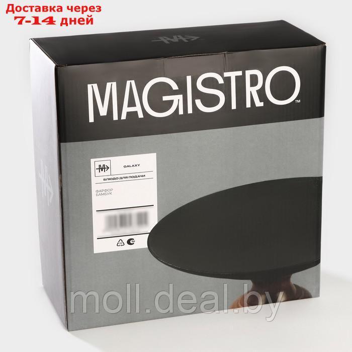 Блюдо фарфоровое для подачи Magistro "Галактика", 27×12,5 см, цвет чёрный - фото 8 - id-p227077070