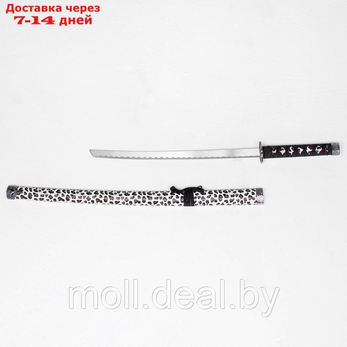 Сувенирное оружие "Катана на подставке" ножны под леопарда, светлый 89см - фото 3 - id-p227080075