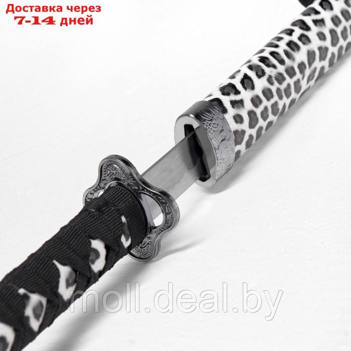 Сувенирное оружие "Катана на подставке" ножны под леопарда, светлый 89см - фото 5 - id-p227080075