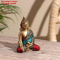 Сувенир "Будда" латунь, камень 7,5 см