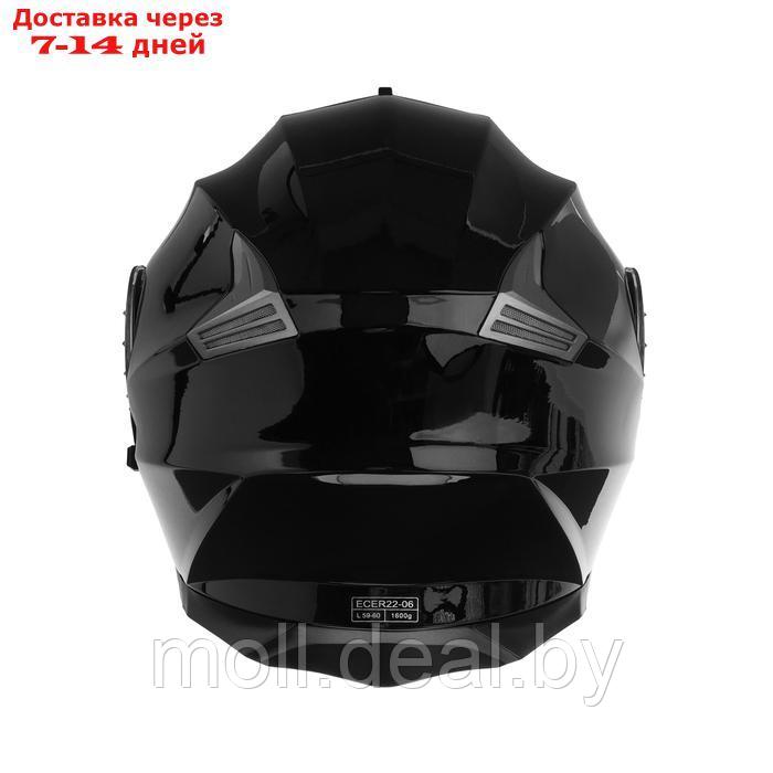 Шлем модуляр с двумя визорами, размер L, модель - BLD-160E, черный глянцевый - фото 2 - id-p227090989