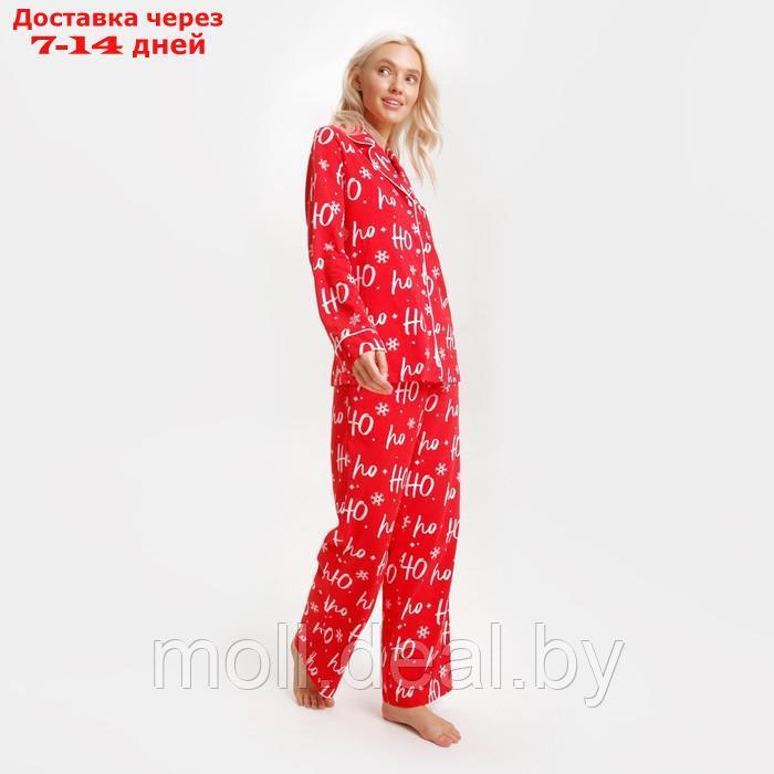 Пижама новогодняя женская (рубашка и брюки) KAFTAN ХоХо, размер 40-42 - фото 2 - id-p227118894