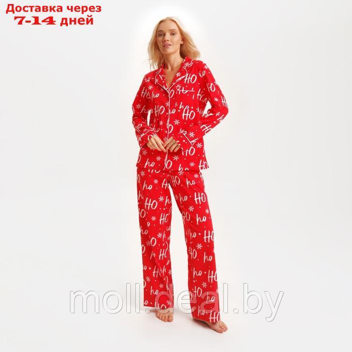 Пижама новогодняя женская (рубашка и брюки) KAFTAN ХоХо, размер 40-42 - фото 4 - id-p227118894