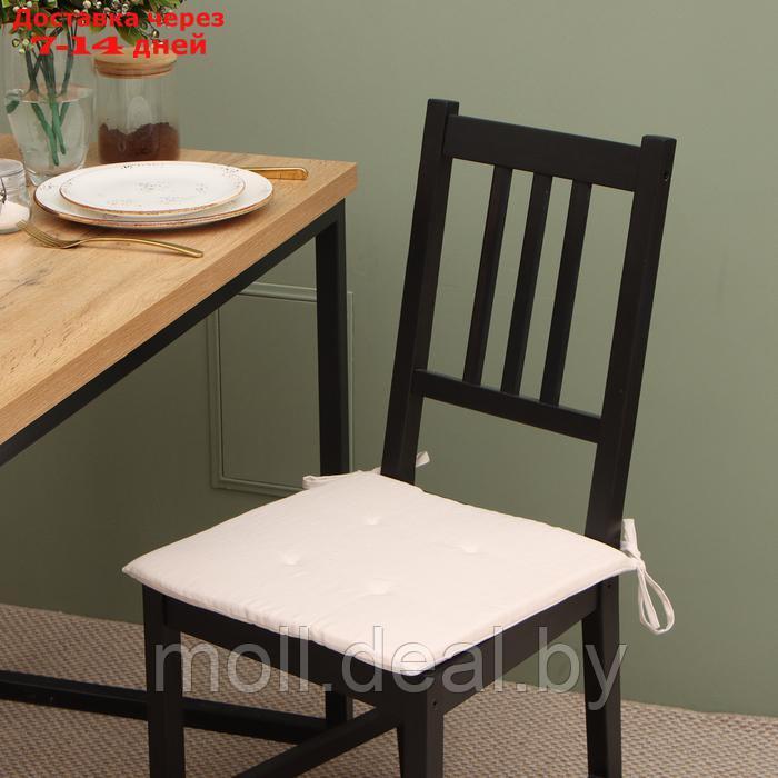 Сидушка на стул с завязками Этель Dream, 40*40 см., 100% лён - фото 1 - id-p227089006