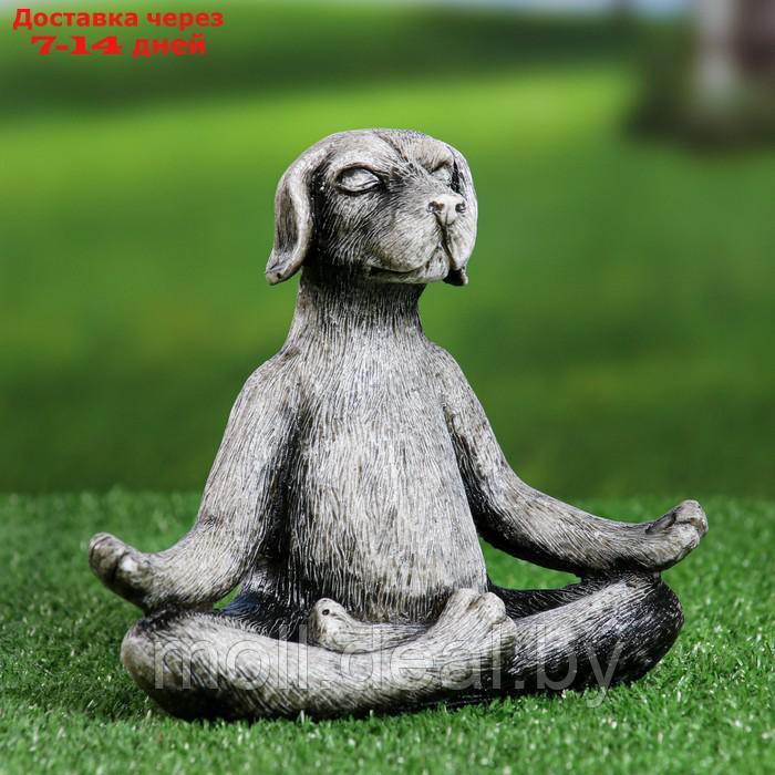 Садовая фигура "Собака йог" камень, 18х9х16см - фото 1 - id-p227107199