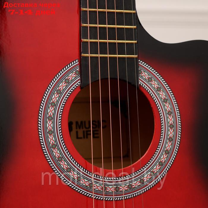 Набор гитариста Music Life ML-50A RD: гитара, чехол, струны, ремень, каподастр, медиаторы - фото 5 - id-p226888797