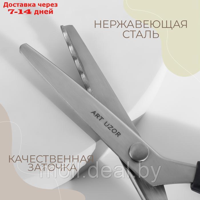 Ножницы "Волна", 9", 23 см, шаг - 10 мм, цвет чёрный - фото 2 - id-p226888798