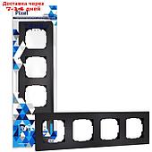 Рамка TOKOV ELECTRIC, Pixel, четырехместная, универсальная, карбон, TKE-PX-RM4-C14