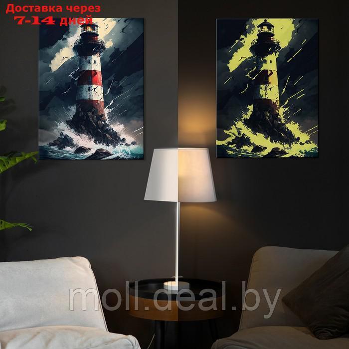 Картина по номерам со светящейся краской 40х50 "Морской маяк" (22 цвета) FHR0577 - фото 2 - id-p227098593