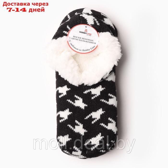 Носки женские с мехом внутри "Гусиная лапка", цвет черный, р-р 36-40 - фото 3 - id-p227093062