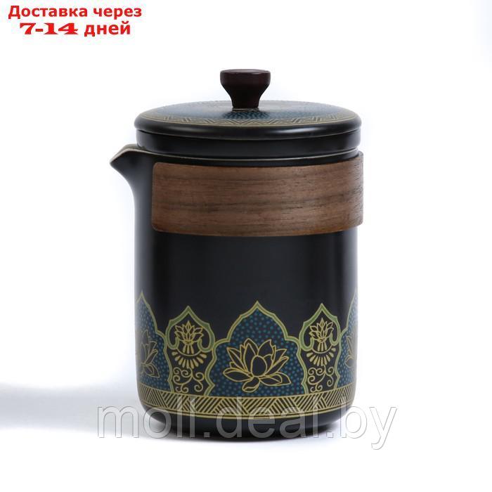 Набор для чайной церемонии 6 предметов на 3 персоны: чашка 50 мл, чайник 280 мл, черный - фото 2 - id-p227096207