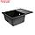 Мойка для кухни из камня ZEIN 150/Q4, 575 х 470 мм, прямоугольная, перелив, цвет черный, фото 2
