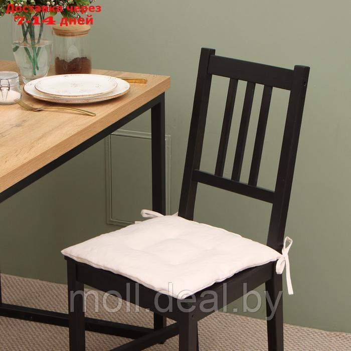 Сидушка на стул с завязками Этель ЕСО, 40*40 см, 100% лён - фото 1 - id-p227089025