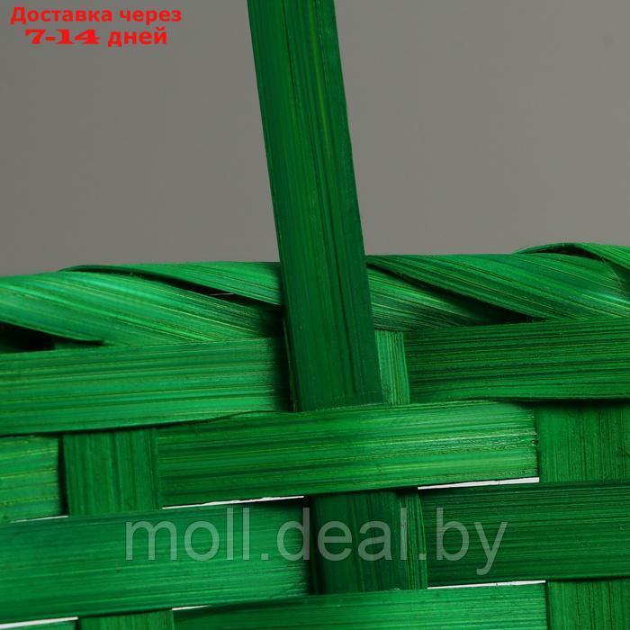 Набор корзин плетеных, D19x9/32 см, D22x9,5/34 см, D25x10/36 см, 3шт, зелёные, бамбук - фото 5 - id-p227089988
